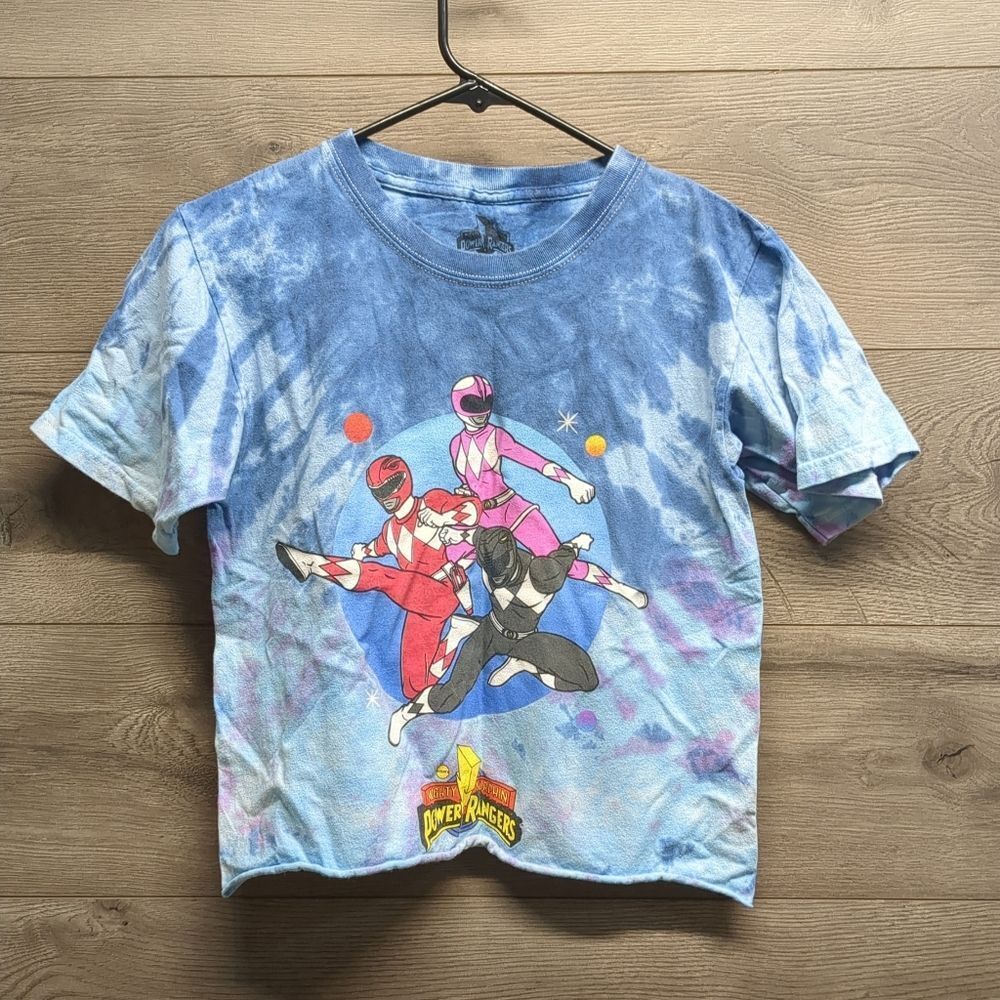 Power Rangers Crop Top T-shirt Tie Dye Women's Size Small